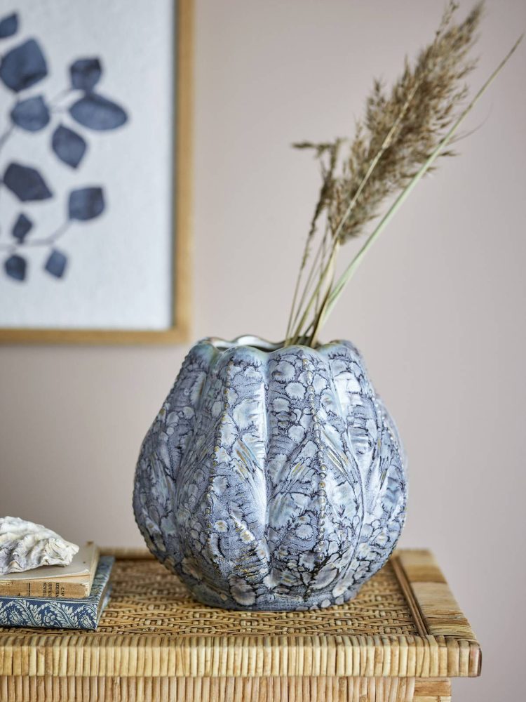 Vase "Hetty" blomstret form - Blå