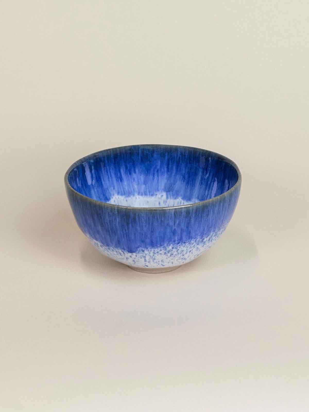 Morgenmads skål 15x15 cm - Hvid med lyseblå