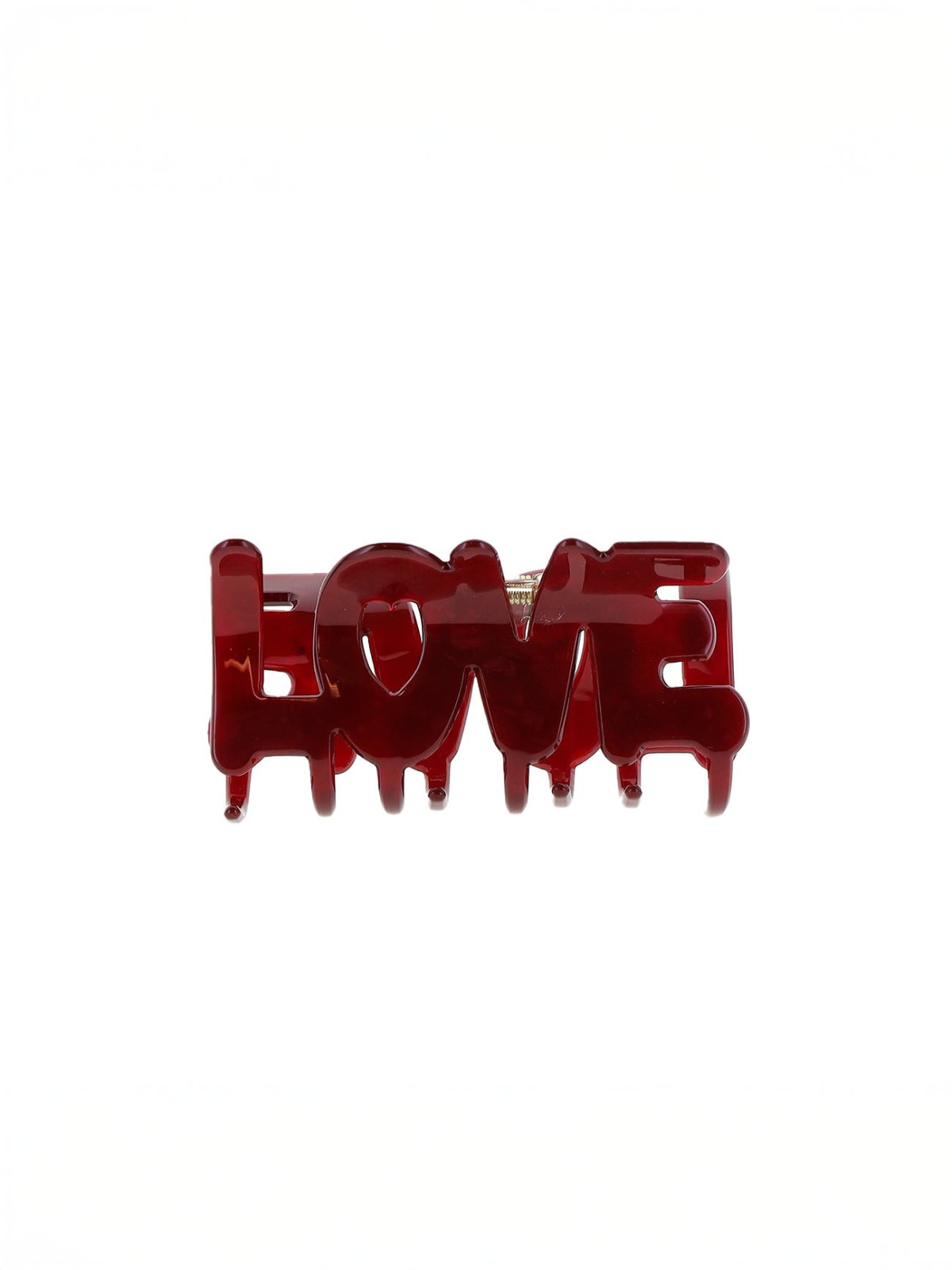 Hårklemme "LOVE" - Marmor vinrød
