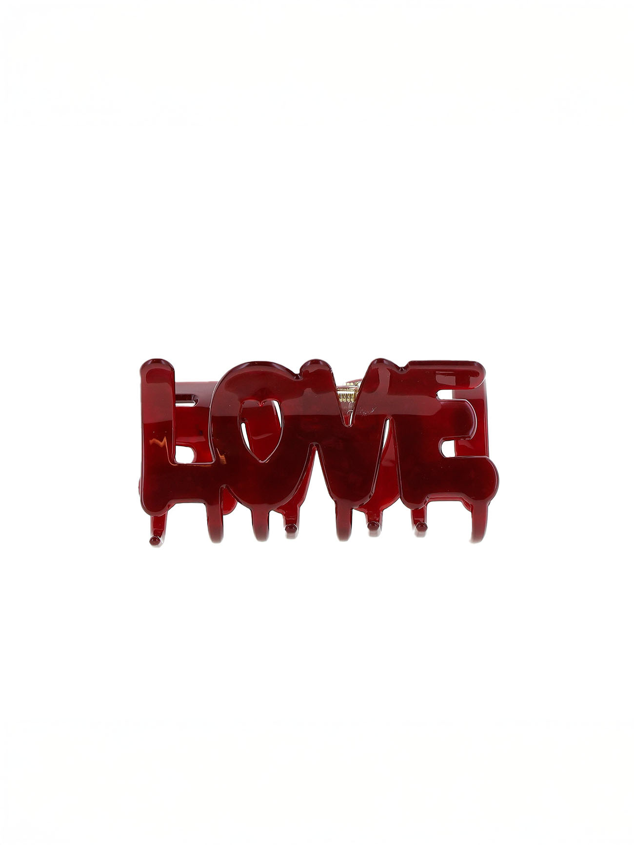 Hårklemme "LOVE" - Marmor vinrød