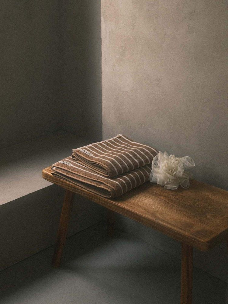 Håndklæde "Lino" – Stribet i Clay Brown - Billede 3