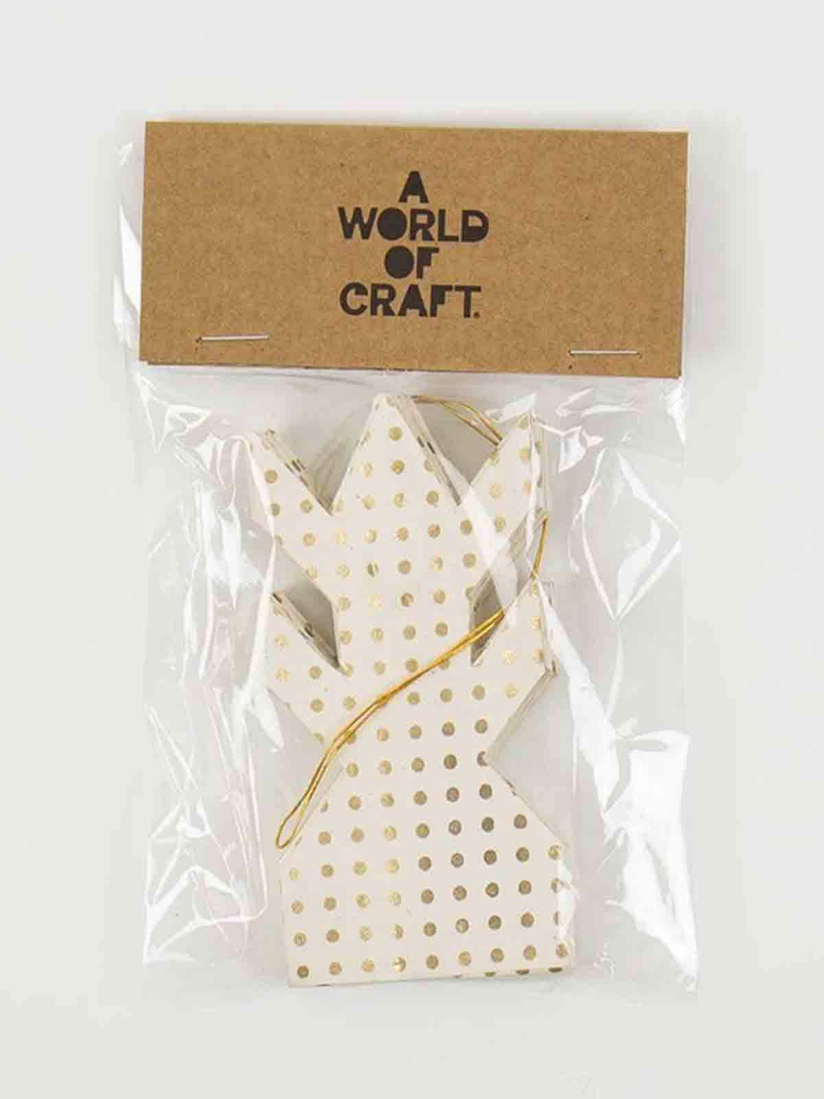 Stjerne i papir - "Nova" (22 cm) - Offwhite med guld - Billede 4