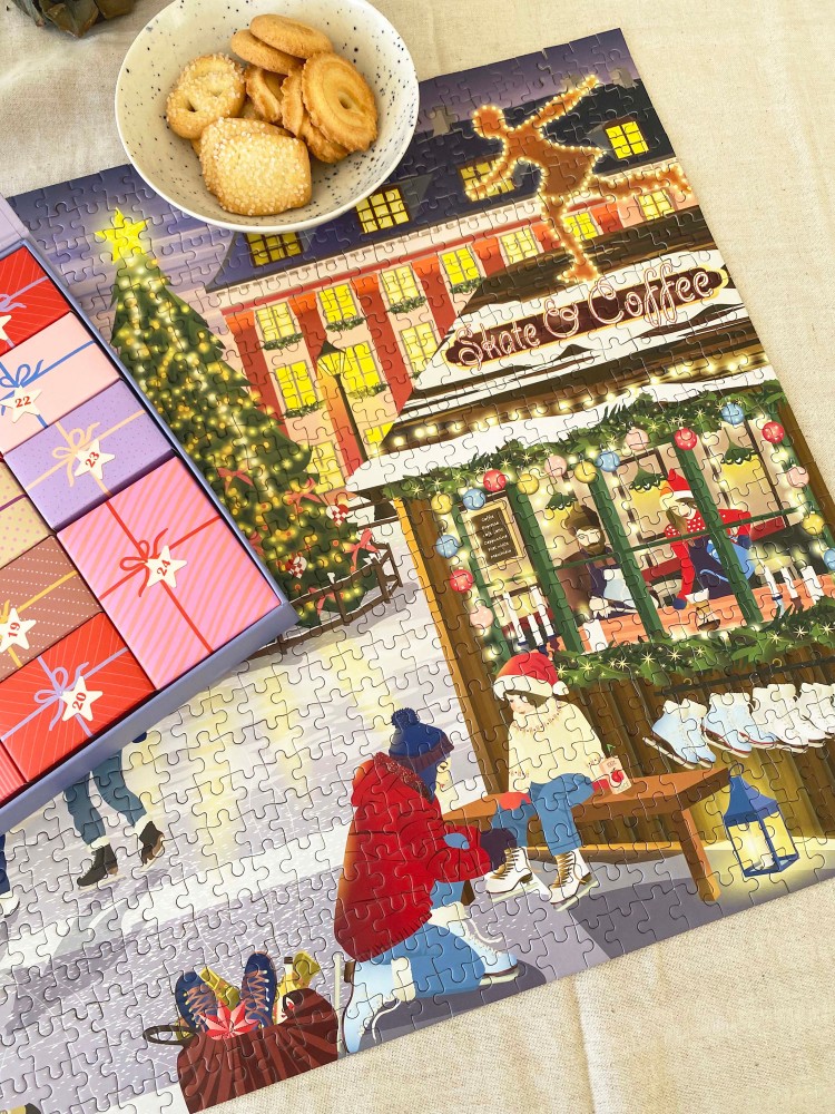 Puslespils kalender (24 stk) 1000 brikker - Skate & Coffee - Billede 3