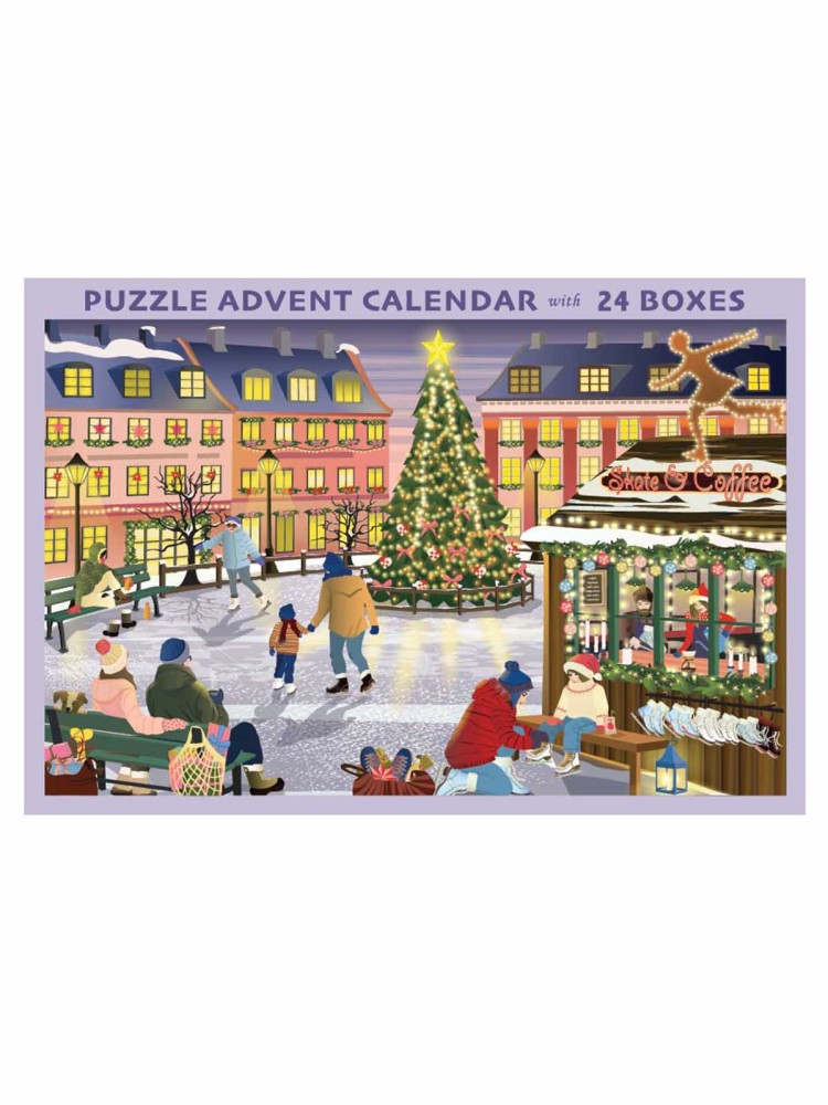 Puslespils kalender (24 stk) 1000 brikker - Skate & Coffee - Billede 2