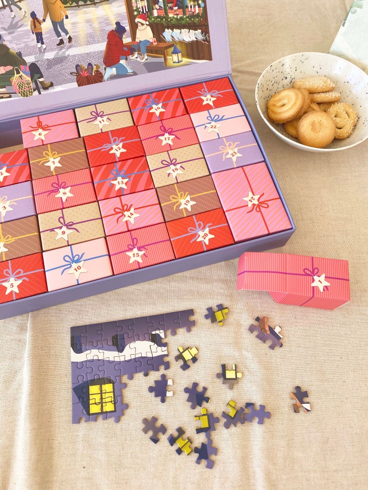 Puslespils kalender (24 stk) 1000 brikker - Skate & Coffee - Billede 5