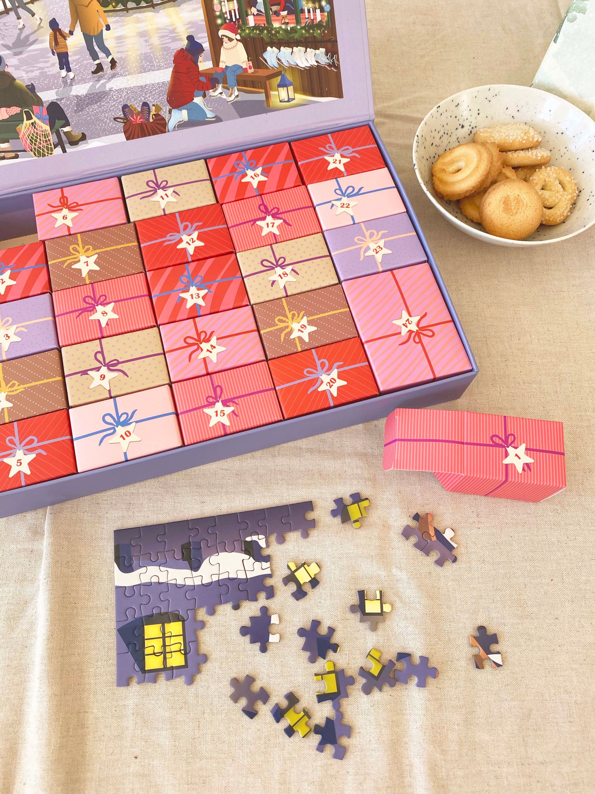 Puslespils kalender (24 stk) 1000 brikker - Skate & Coffee - Billede 5
