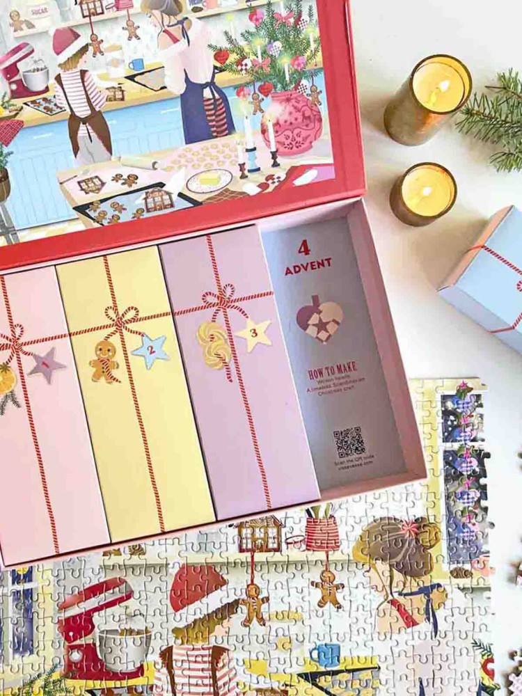Puslespils advent kalender 1000 brikker - Sweet Christmas - Billede 4