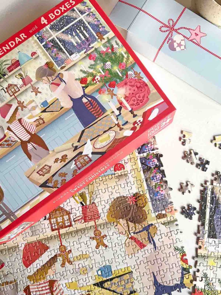 Puslespils advent kalender 1000 brikker - Sweet Christmas - Billede 5