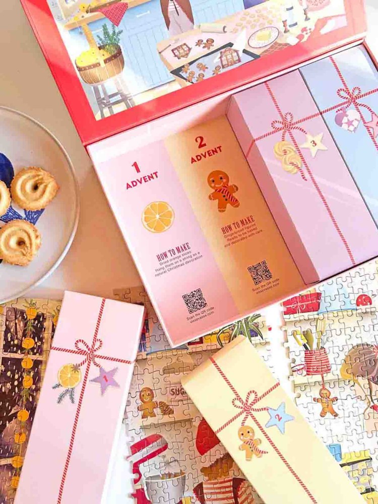 Puslespils advent kalender 1000 brikker - Sweet Christmas - Billede 7