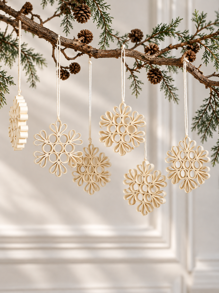 Ophæng i papir - "Quilled snow"(6 stk) - Billede 3