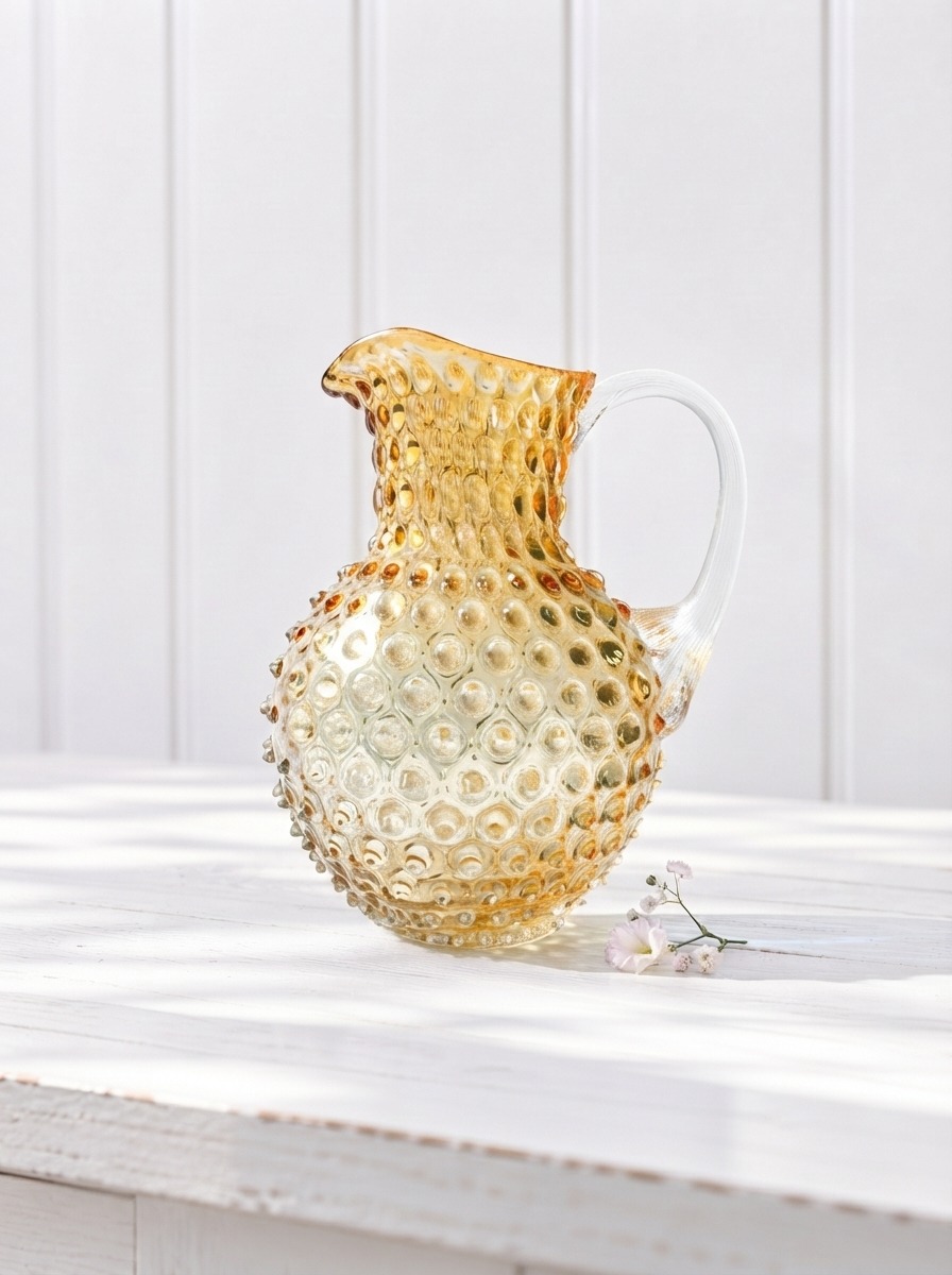 Kande i pindsvineglas 2 liter - lys amber
