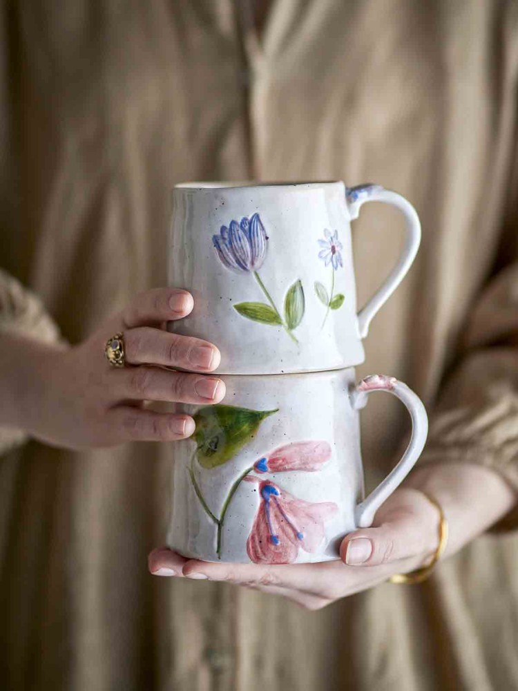 Kop "Camilla" med blåt blomstermotiv - Billede 2