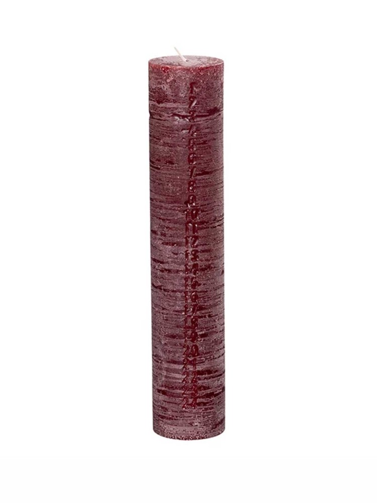 Kalenderlys "Frost look" 6x20 cm - Bordeaux - Billede 2