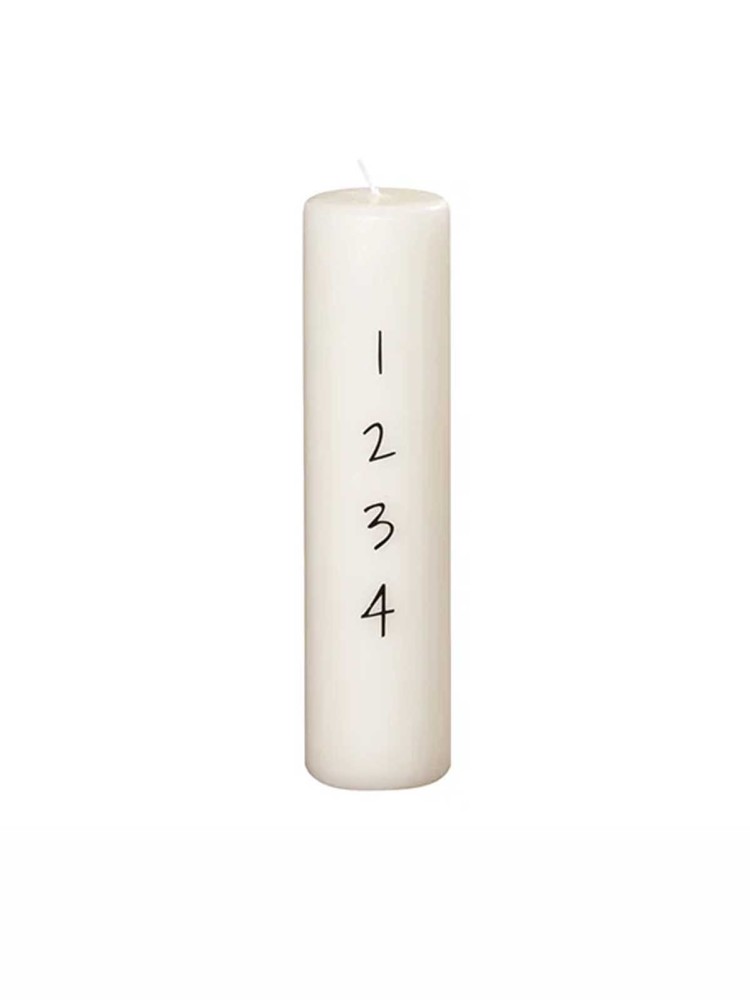 Adventslys (5 x 20) - Offwhite med sorte tal