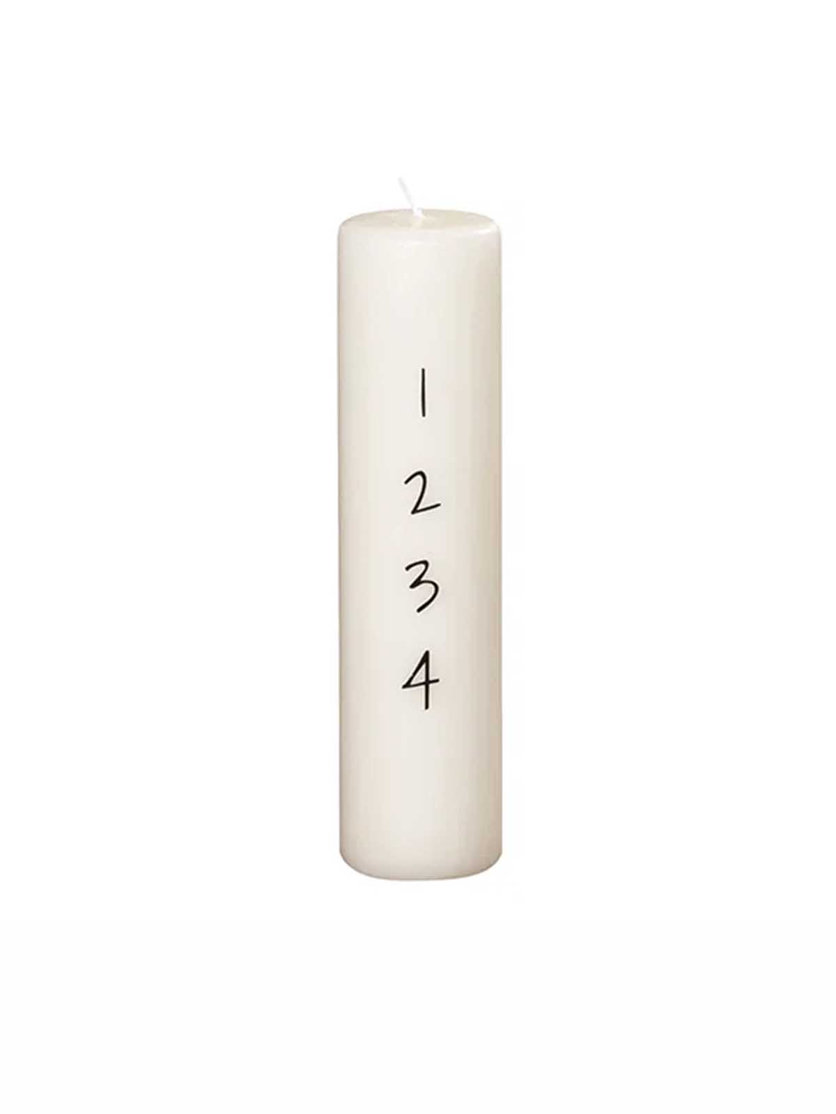 Adventslys (5 x 20) - Offwhite med sorte tal