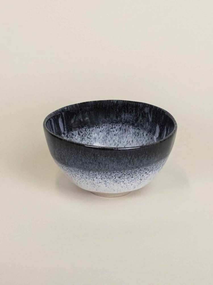Morgenmads skål 15x15 cm - Hvid med sort