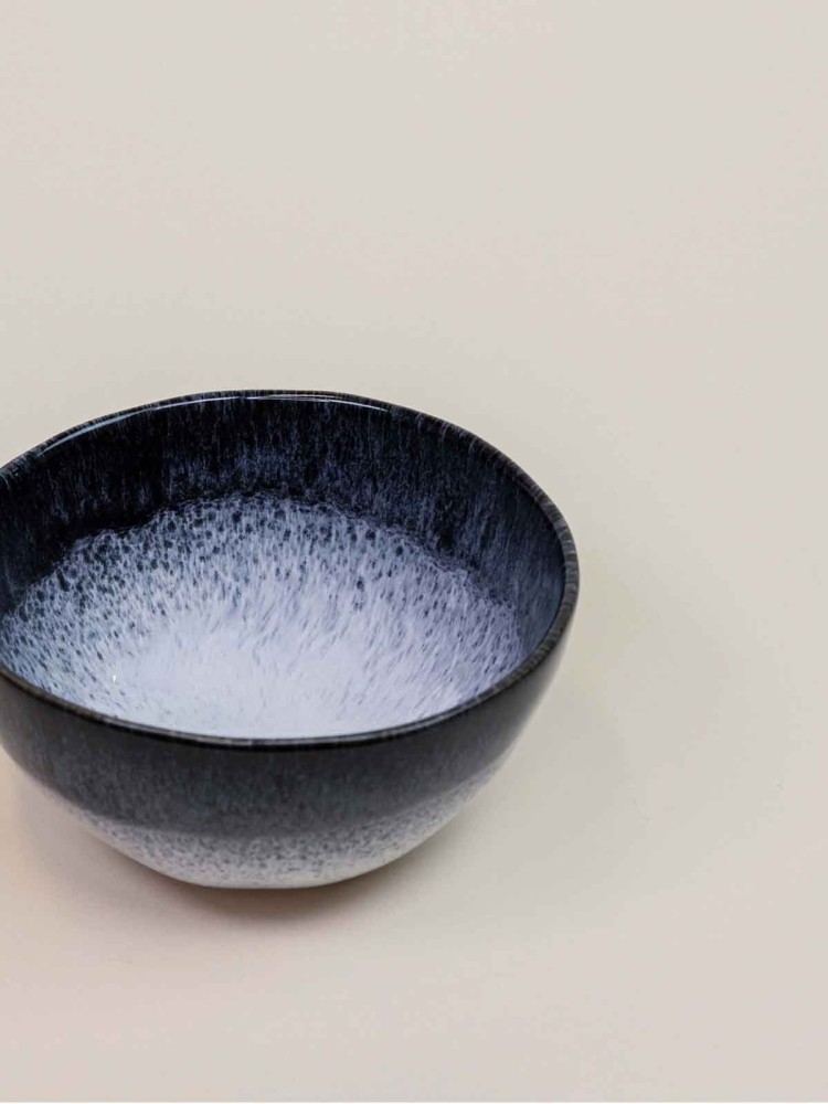 Morgenmads skål 15x15 cm - Hvid med sort - Billede 2