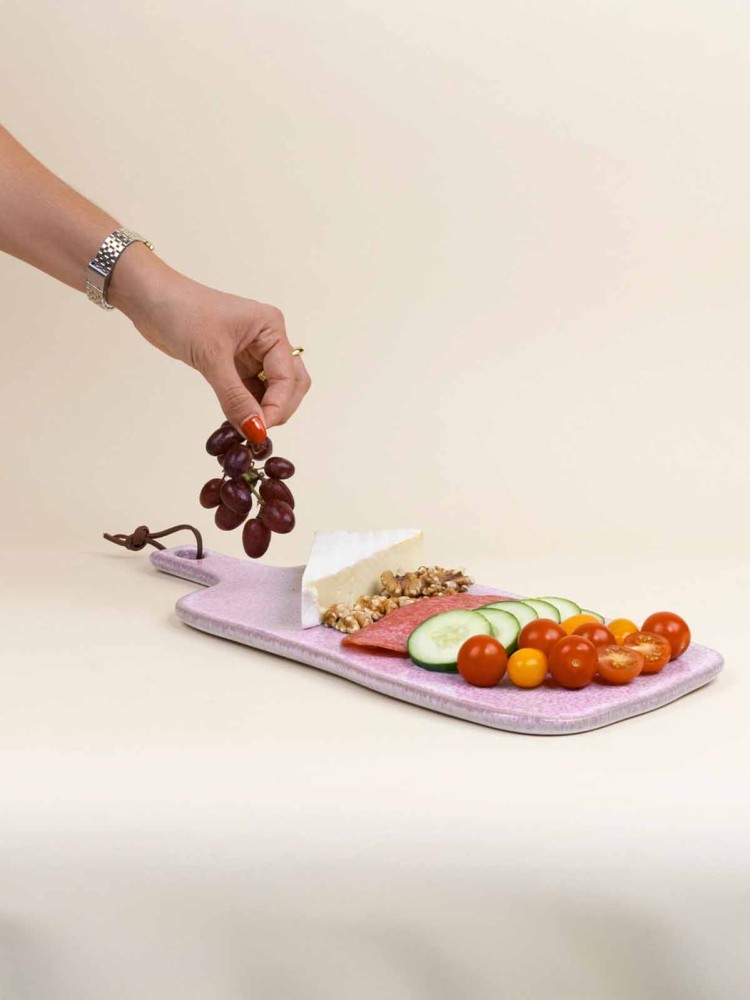 Serveringsfad i keramik (43 x 18) - Lilla - Billede 7