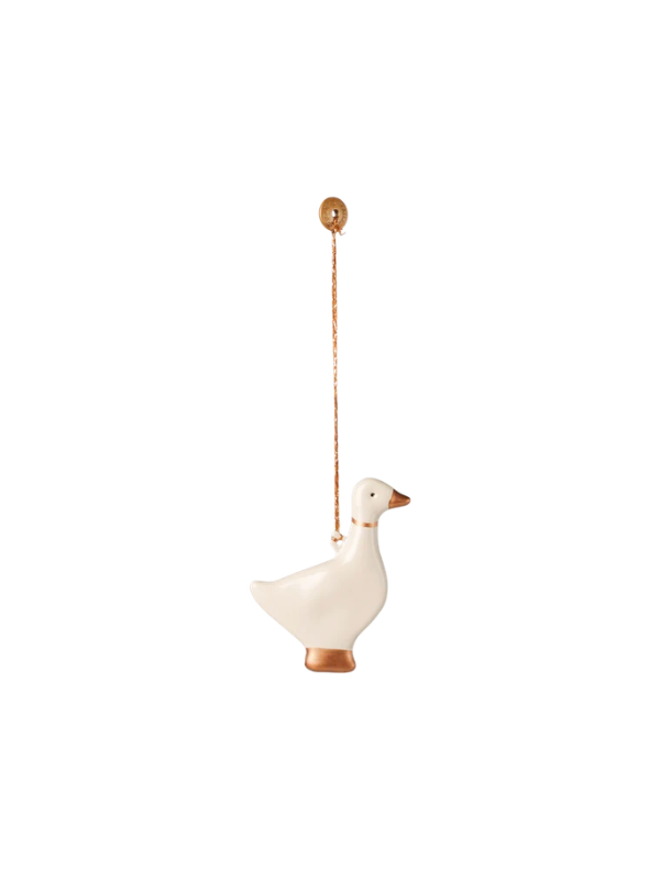 Metal ornament - Gås i offwhite