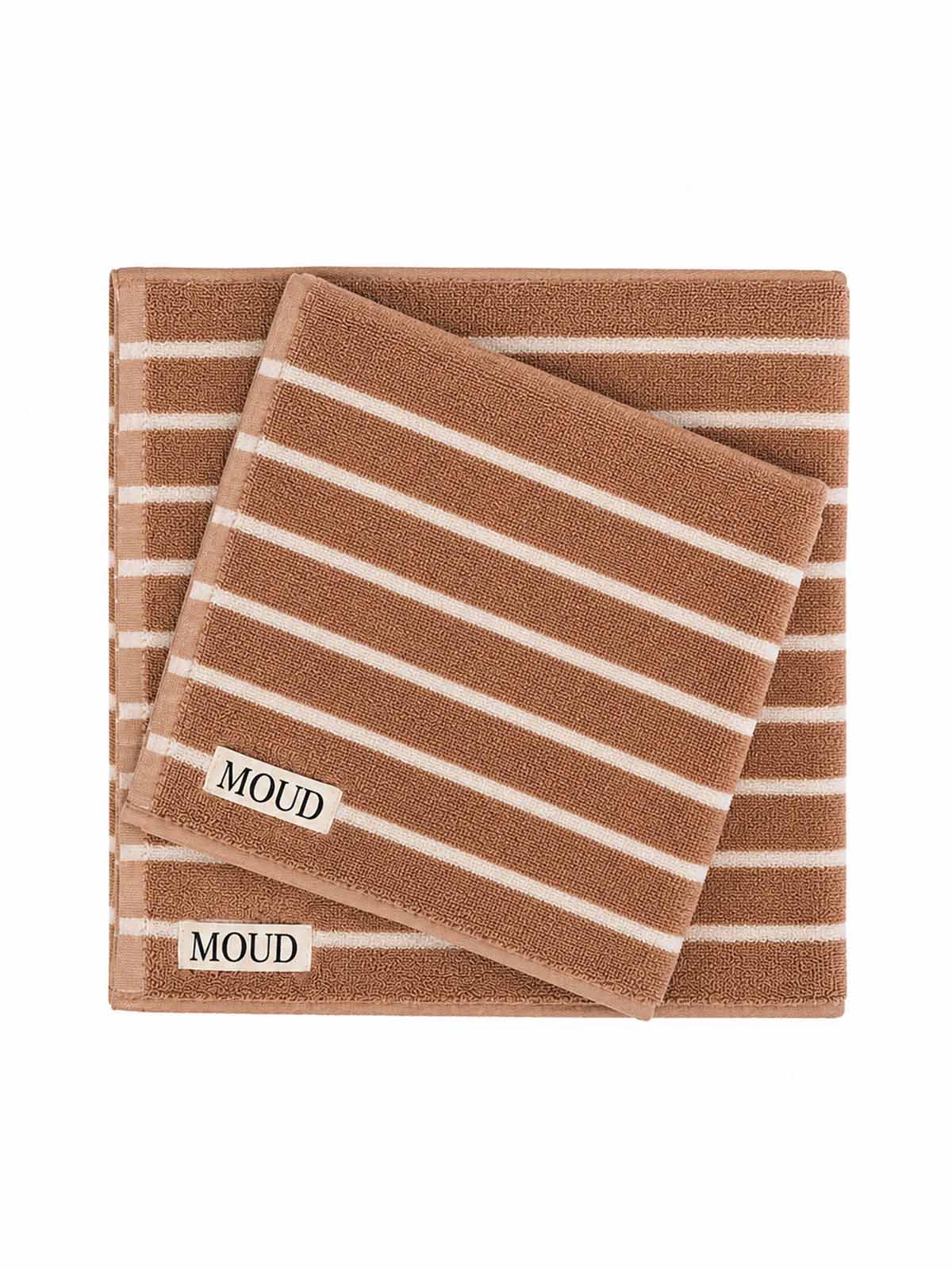Håndklæde "Lino" – Stribet i Clay Brown