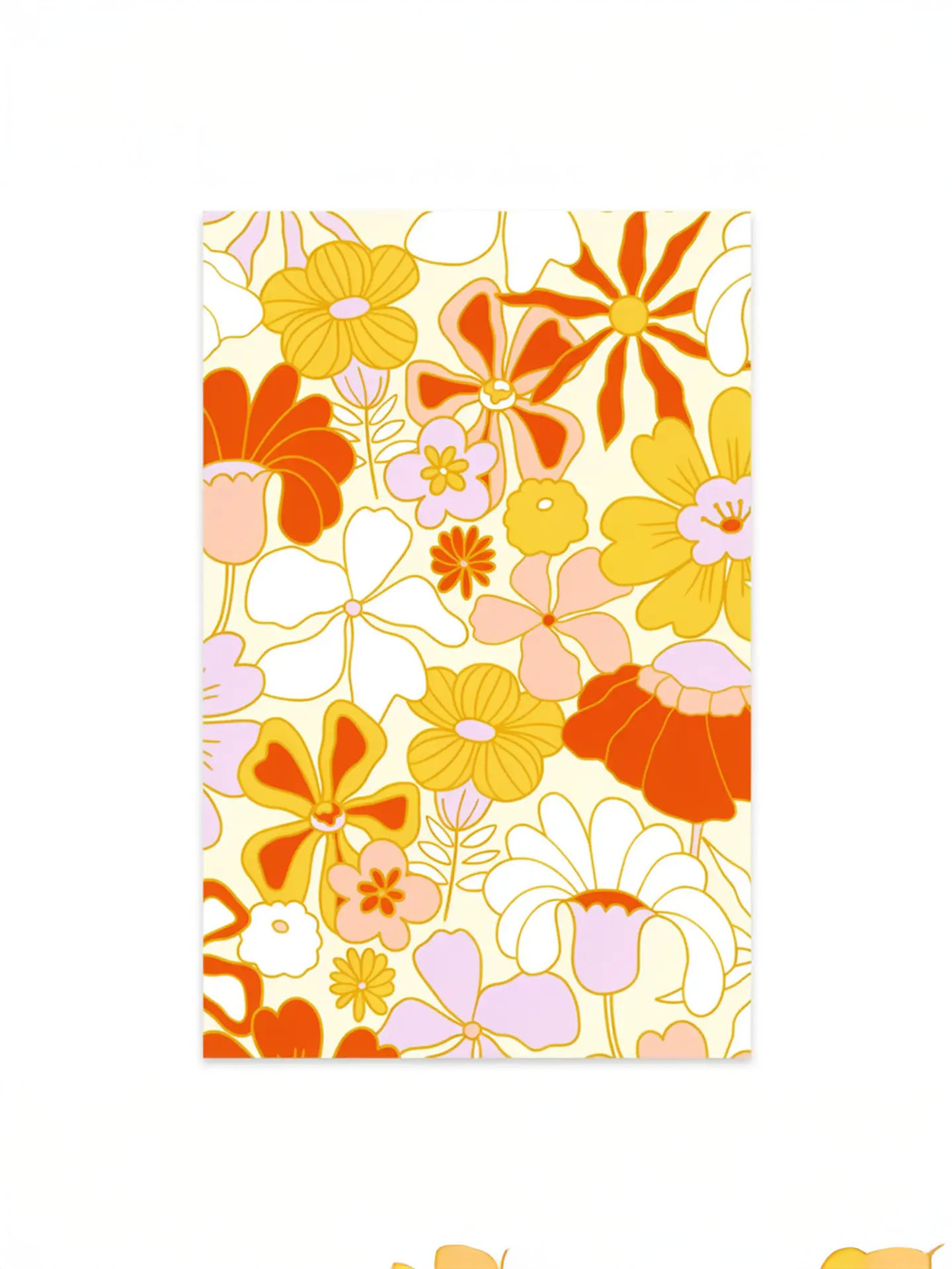 Til og fra kort - Retro Blomster