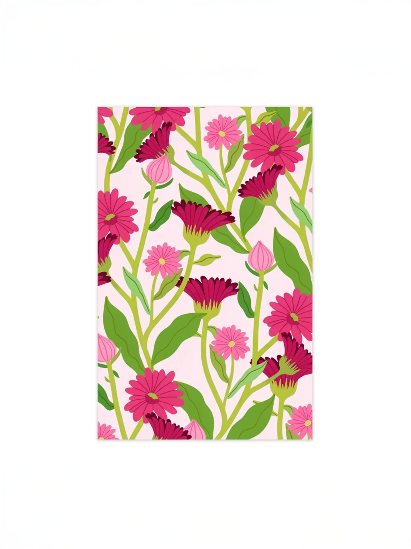 Til og fra kort - Lyserøde og pink blomster